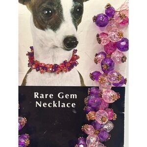 Aria Purple Pink‎ Beaded Dog Necklace Large 12" Pet Jewelry Gift New on Card